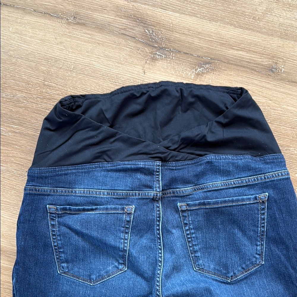 Women's Dark Blue Maternity Jeans - Picture 3 of 3